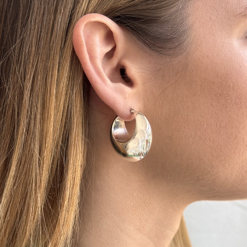 Créoles Argent Bouées miroir