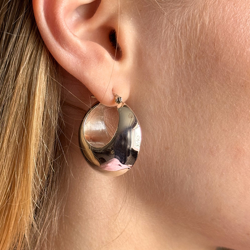 Créoles Argent Bouées miroir