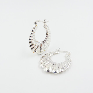 Créoles Argent croissant fin