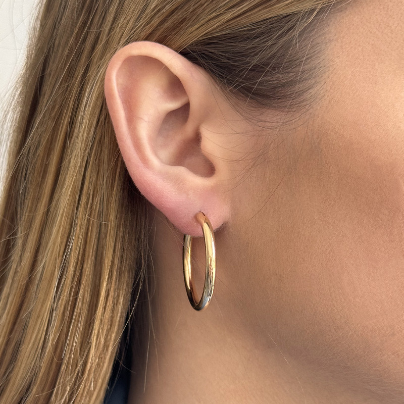 Créoles Fines Plaqué Or 20 mm