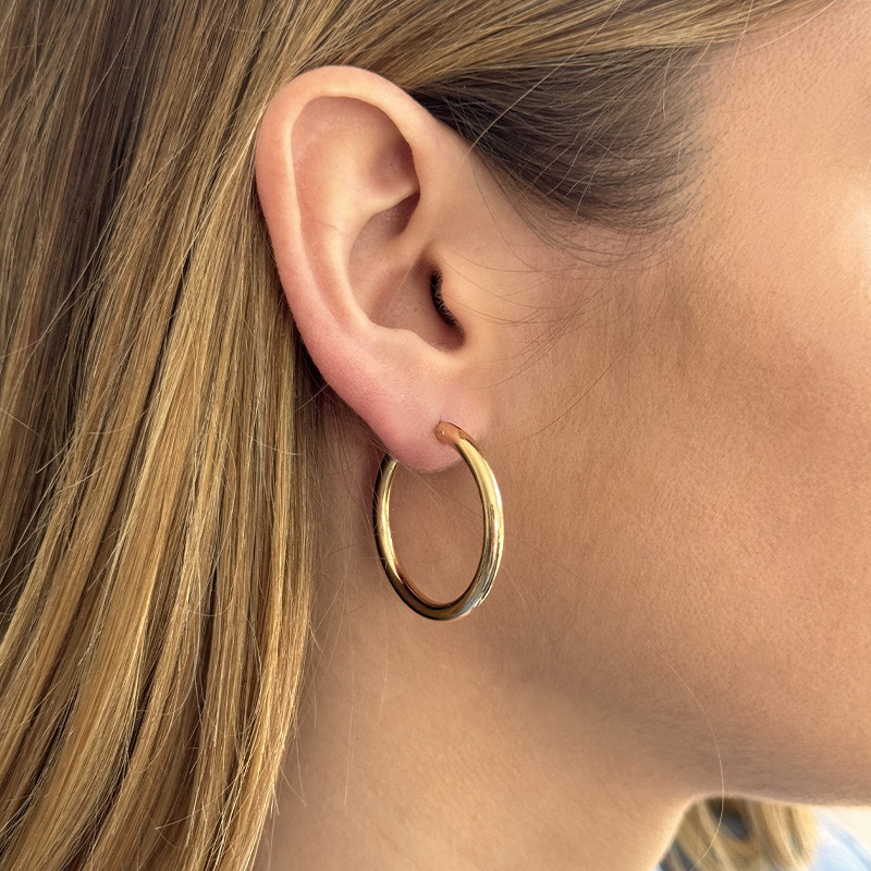 Créoles Fines Plaqué Or 20 mm