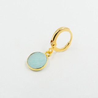 Boucle à l'unité dorée ronde Amazonite