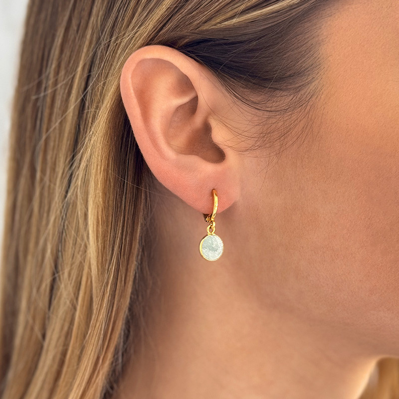 Boucle à l'unité dorée ronde Amazonite