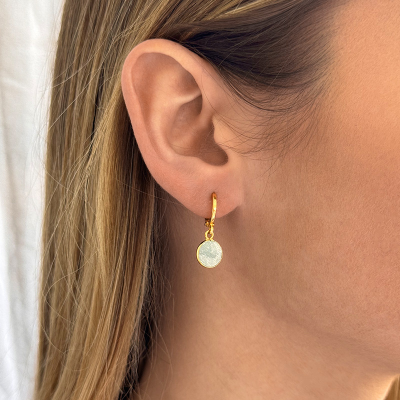 Boucle à l'unité dorée ronde Amazonite