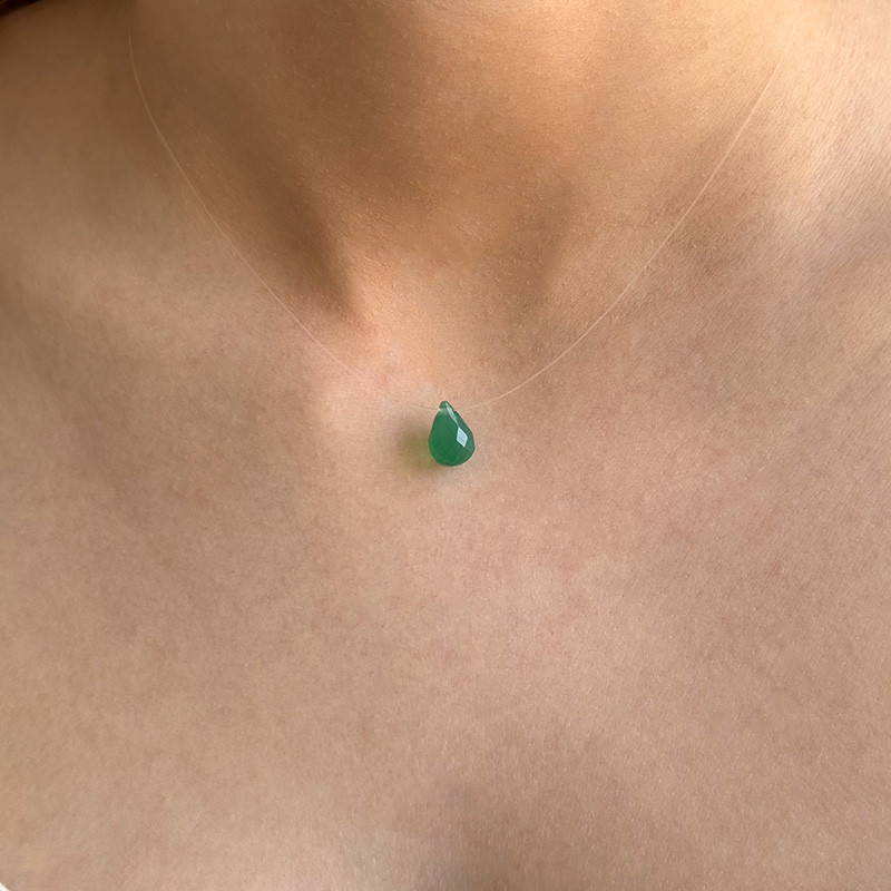 Collier Nylon Goutte Onyx Vert