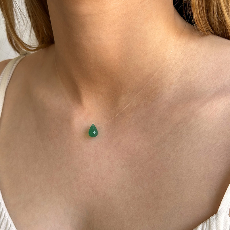 Collier Nylon Goutte Onyx Vert