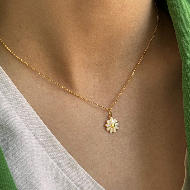 Collier Plaqué Or Fleur