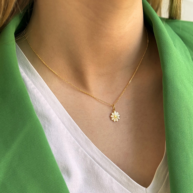 Collier Plaqué Or Fleur