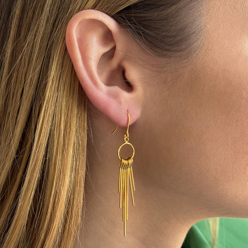 Boucles d'oreilles plaqué or pendantes