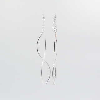 Boucles d'oreilles Argent traversantes ondulées