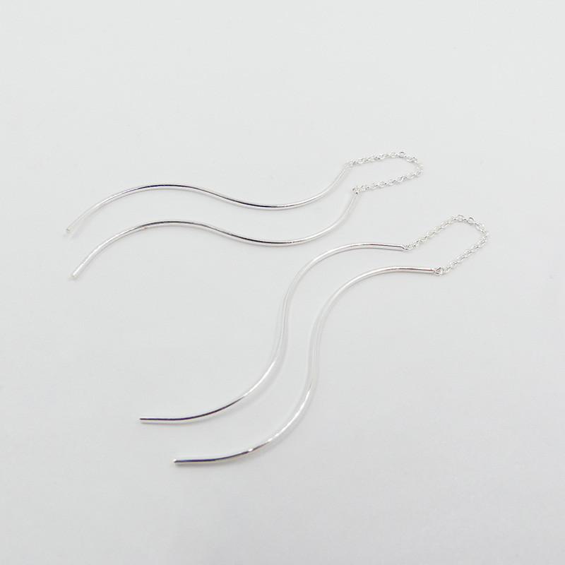 Boucles d'oreilles Argent traversantes ondulées