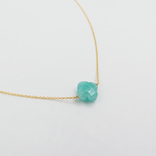 Collier Plaqué Or Trèfle en pierres fines