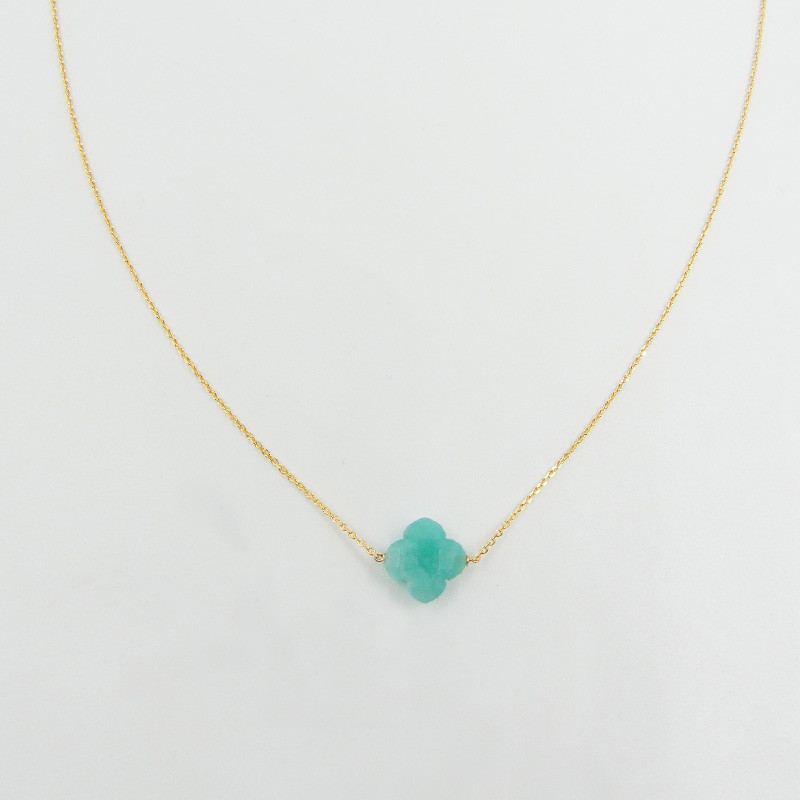 Collier Plaqué Or Trèfle en pierres fines