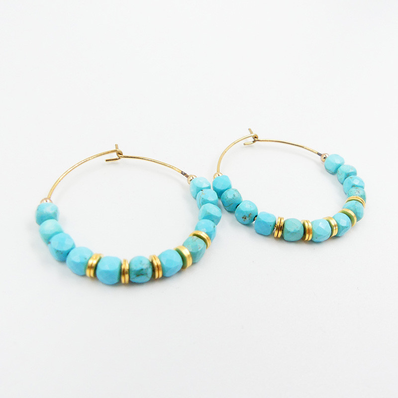 Créoles Dorées pierres fines