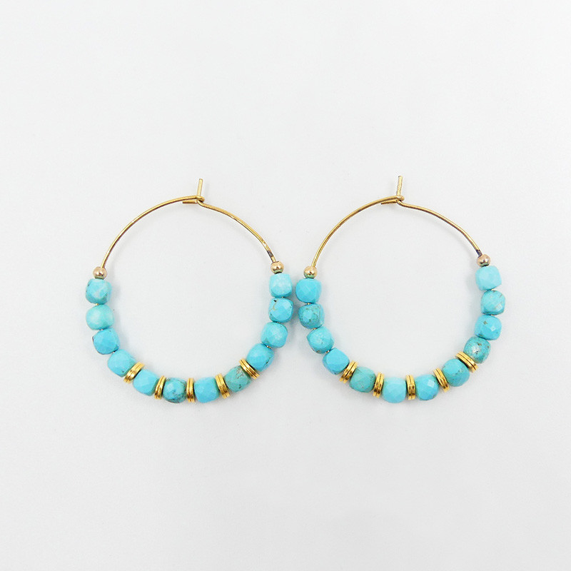 Créoles Dorées pierres fines