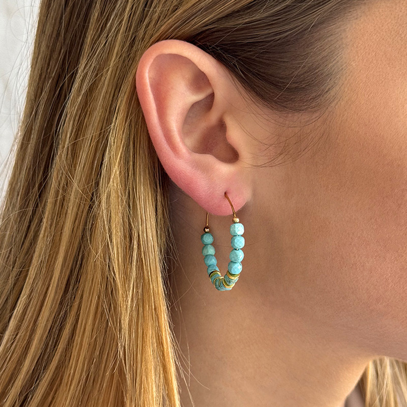 Créoles Dorées pierres fines