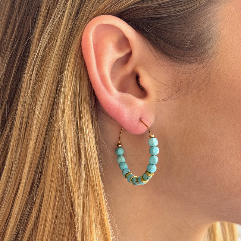 Créoles Dorées pierres fines