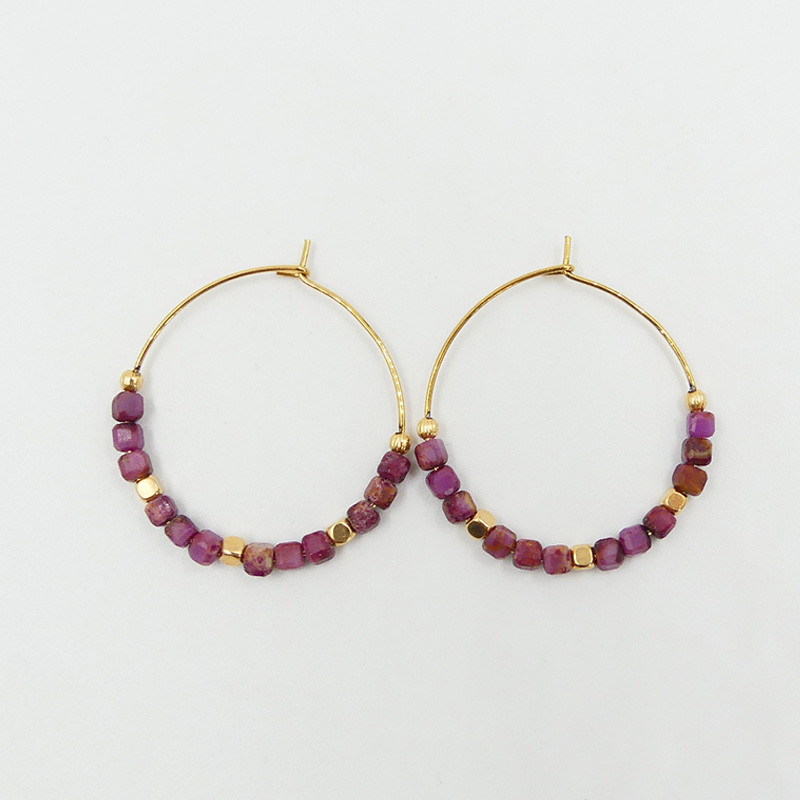 Créoles Dorées Rhodochrosite ou Phosphodorite