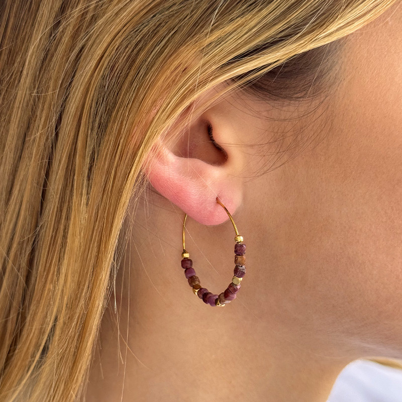 Créoles Dorées Rhodochrosite ou Phosphodorite