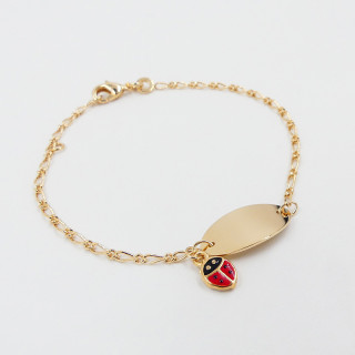gourmette enfant plaqué or coccinelle