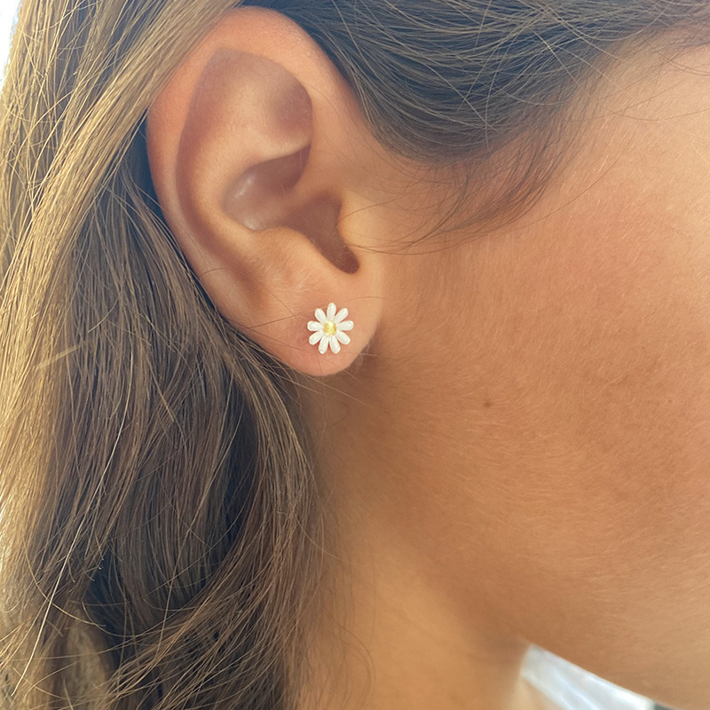 Clous Argent Enfant petites marguerites