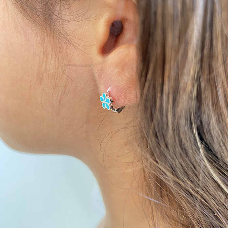 Mini Créoles Argent fleur