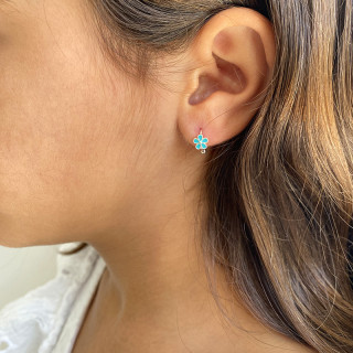 Mini Créoles Argent fleur