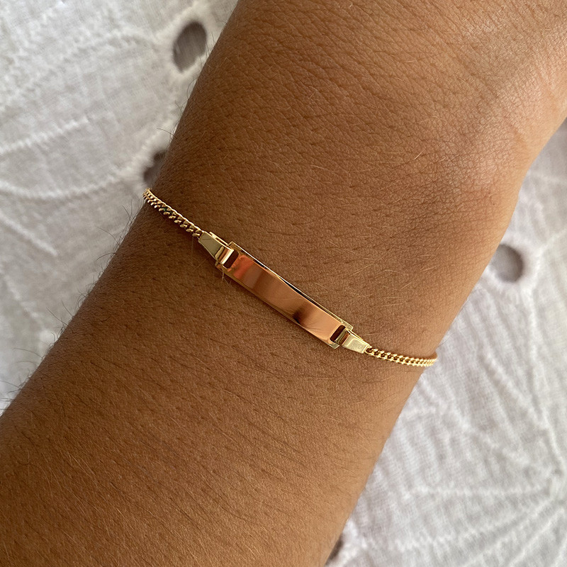 gourmette plaqué or enfant à graver