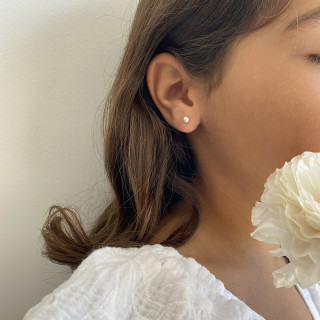 Clous Argent Enfant perles d'eau douce