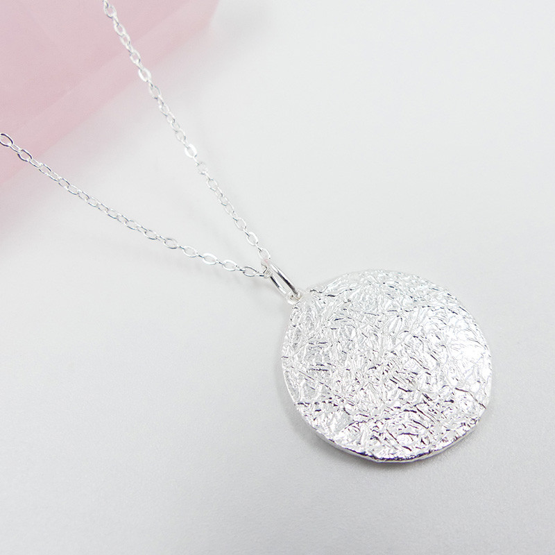 Médaille Argent texturée 20mm