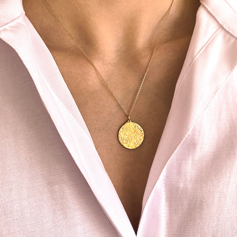 Médaille Dorée texturée 20mm