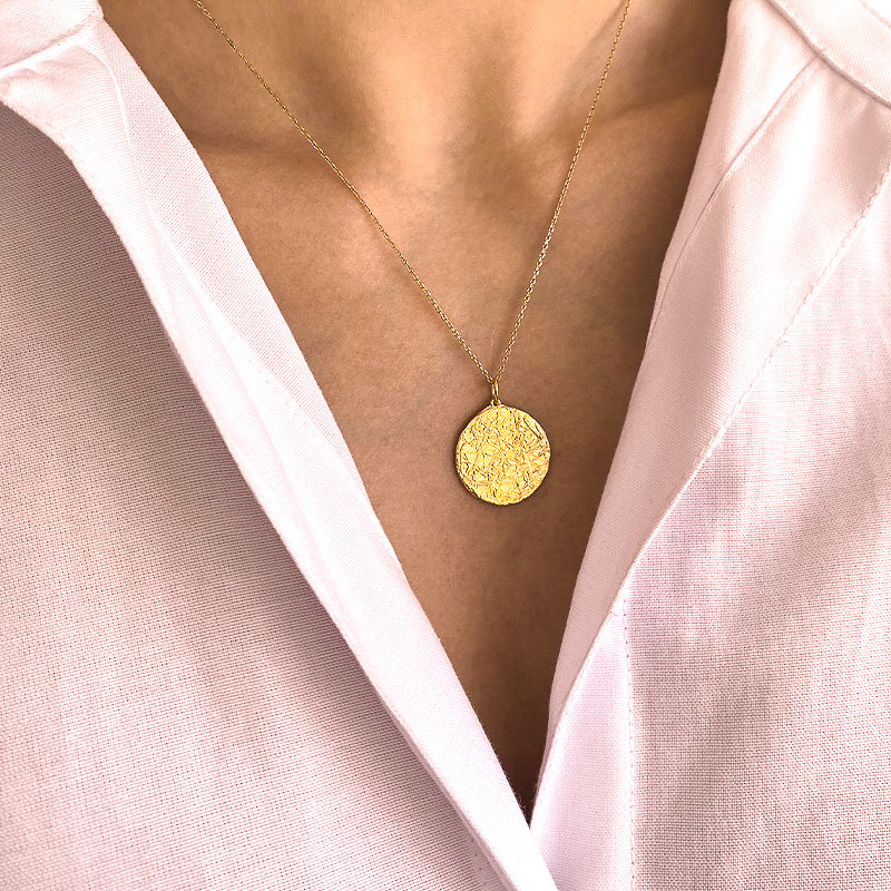 Médaille Dorée texturée 20mm