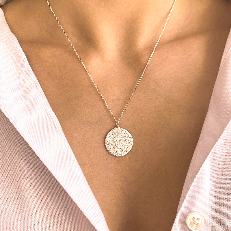 Médaille Argent texturée 20mm