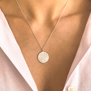 Médaille Argent texturée 20mm