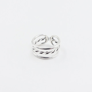 Bague Argent ajustable 3 rangs