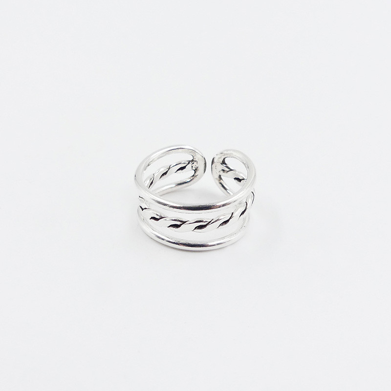 Bague Argent ajustable 3 rangs