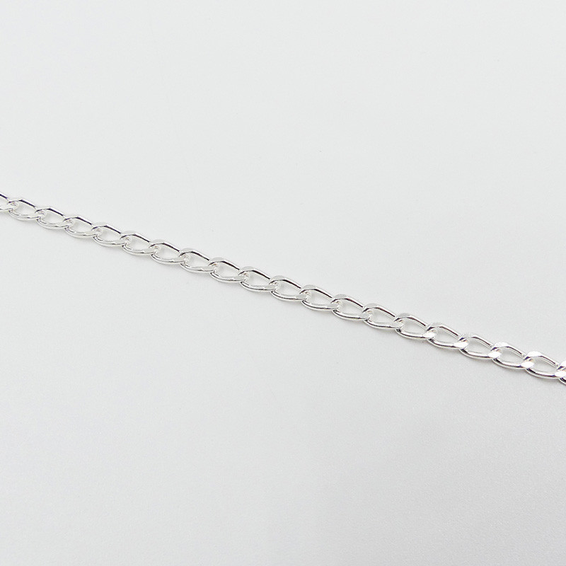 Bracelet Argent maille gourmette allongée