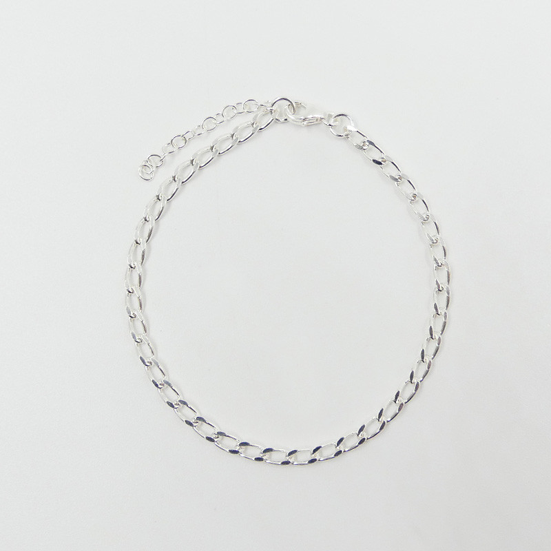Bracelet Argent maille gourmette allongée