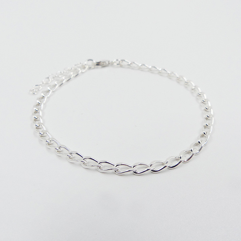 Bracelet Argent maille gourmette allongée