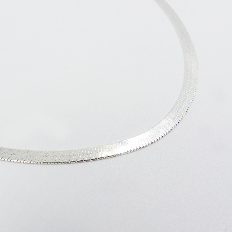 Collier Argent maille serpent plat