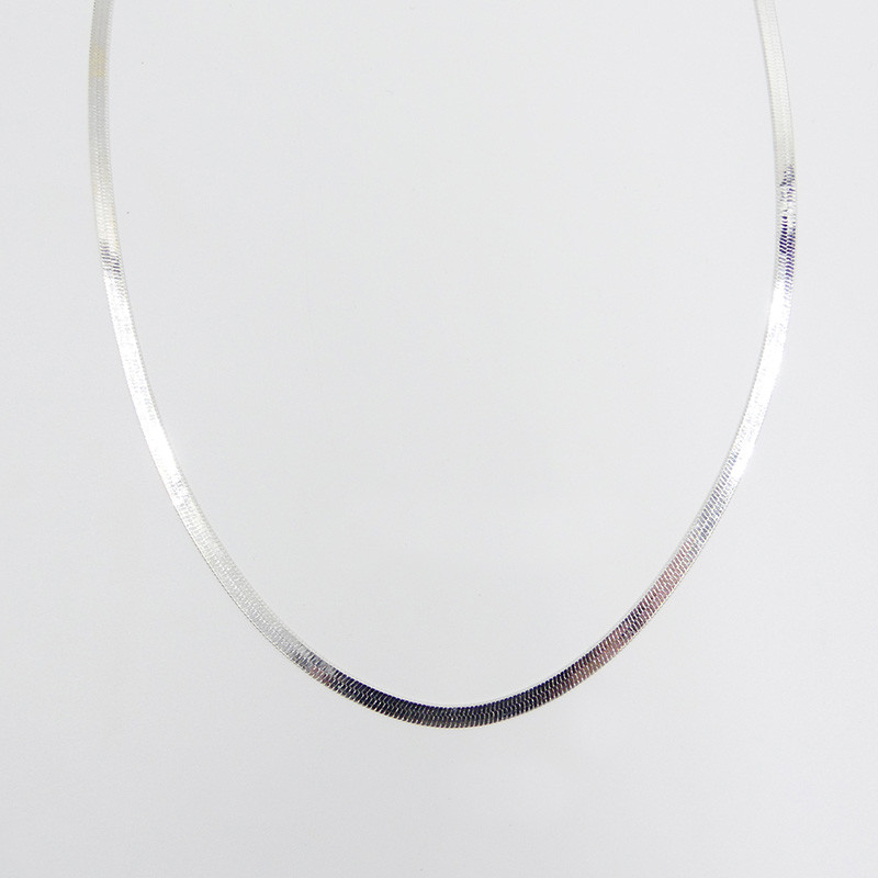 Collier Argent maille serpent plat