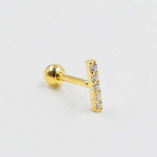 Piercing Doré Barre Strass