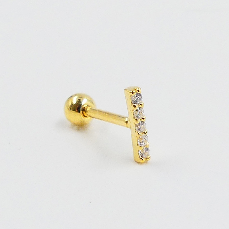 Piercing Doré Barre Strass