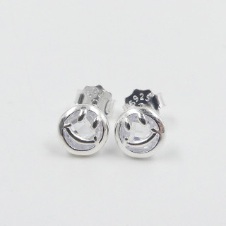 Clous d'oreilles Argent Happy Face