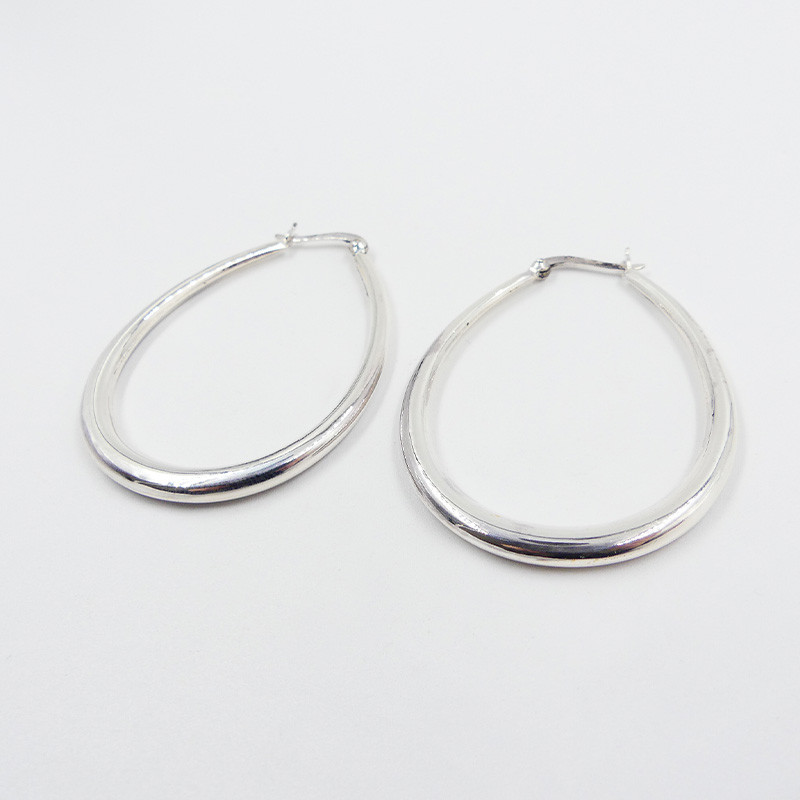 Créoles Ovales Évasées Argent