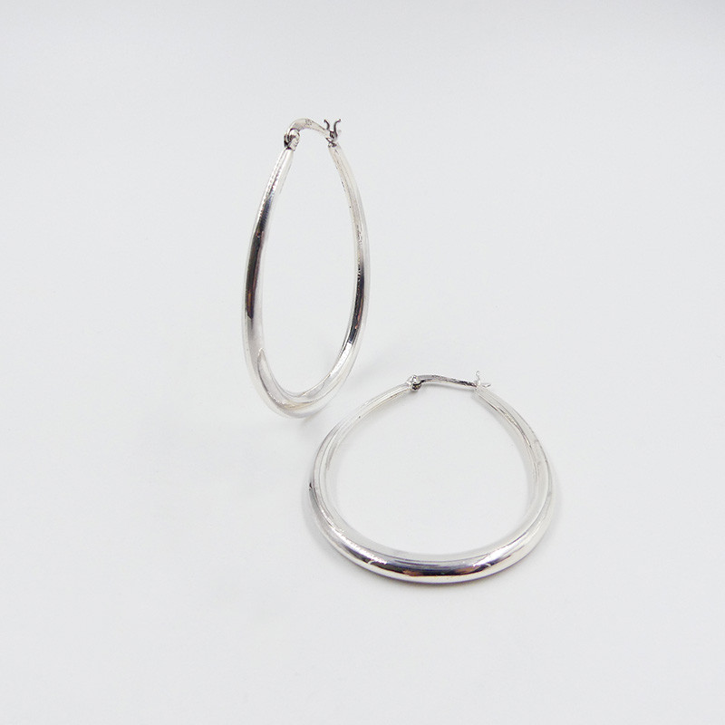 Créoles Ovales Évasées Argent