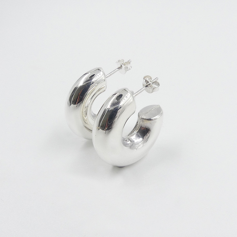 Créoles Argent Bouées 25 mm