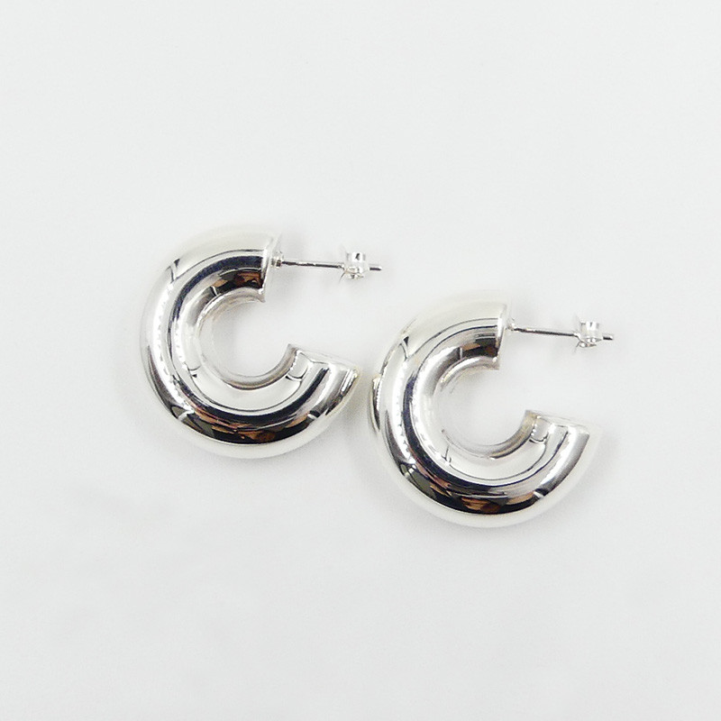 Créoles Argent Bouées 25 mm