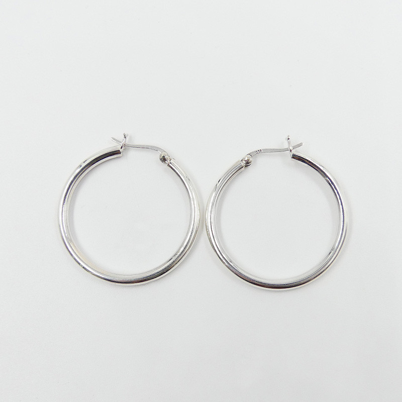 Créoles Argent Epaisses 35 mm