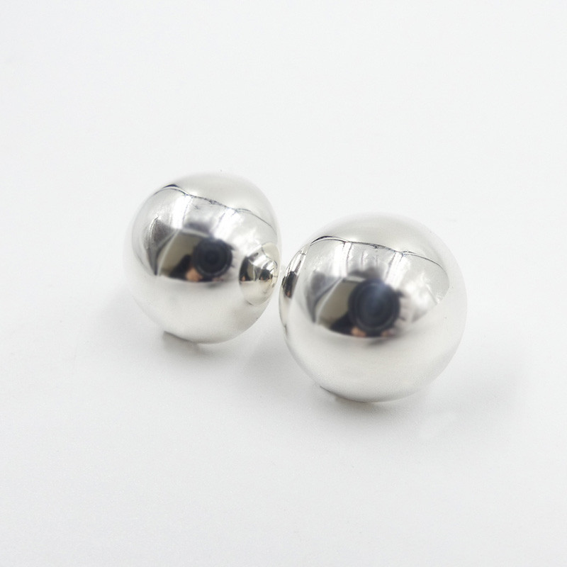 Clous d'oreilles demi-boules Argent 16 mm